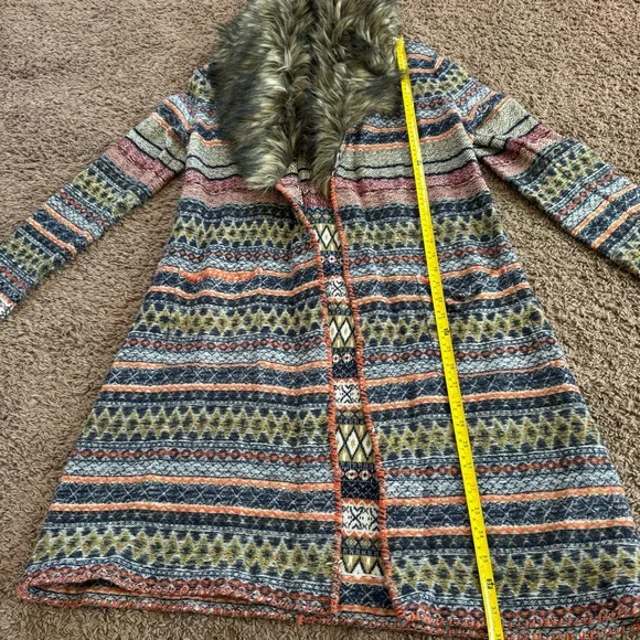 ANTHROPOLOGIE Angel of the North wool faux fur Small sweater coat cardigan M - Picture 11 of 13